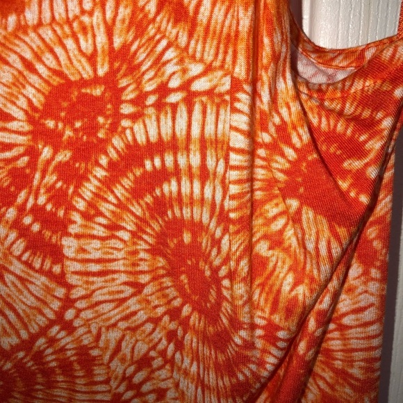 Micheal Kors size medium orange & white geometric maxi dress chain straps - Picture 6 of 12